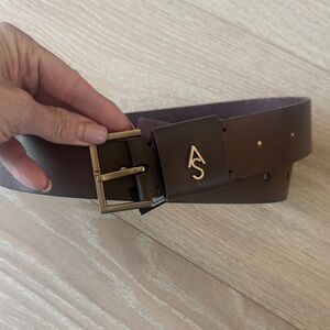 All Saints Dark Brown Leather Belt
